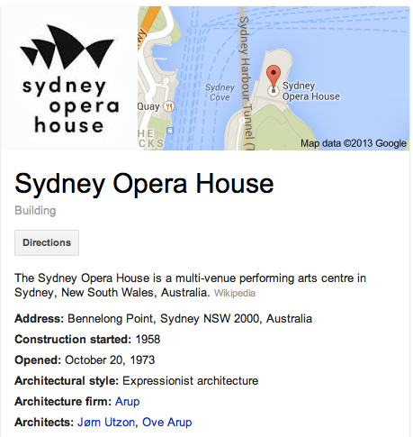 Sydney Opera House on Google