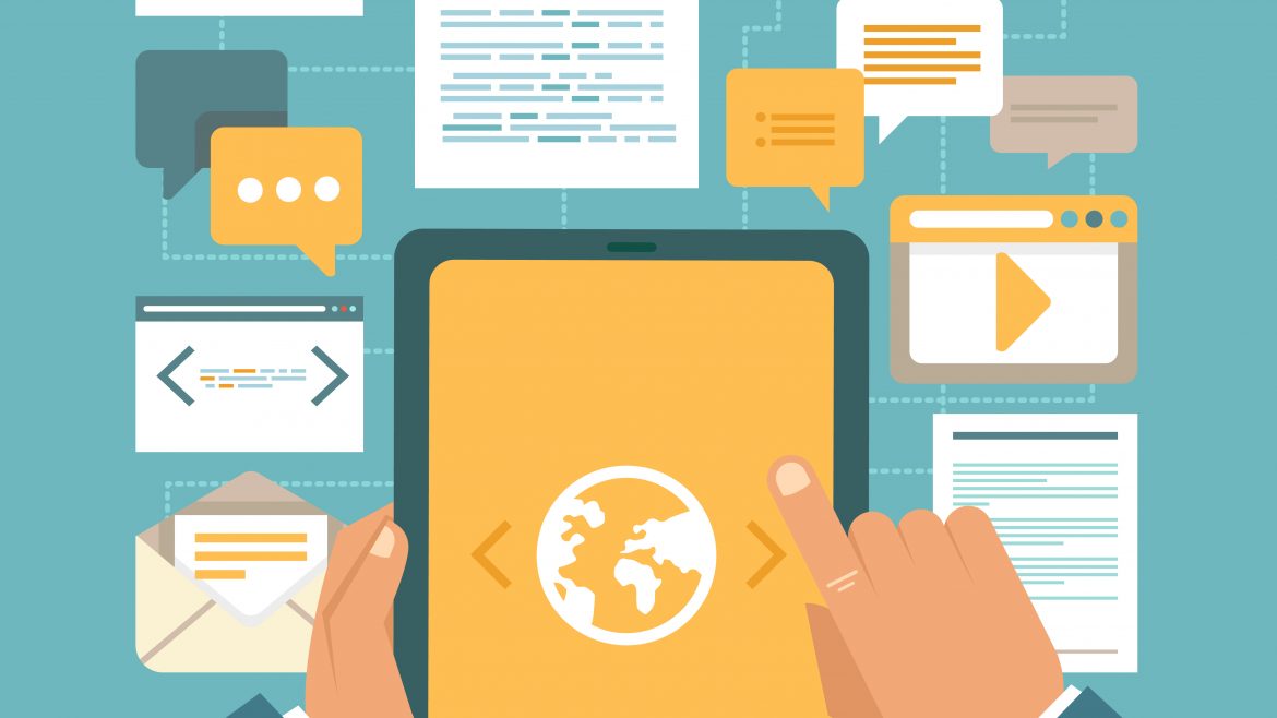 Tablet used for content marketing