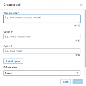 Set up poll in LinkedIn